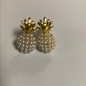 Gold and Pearl Pineapple Earrings